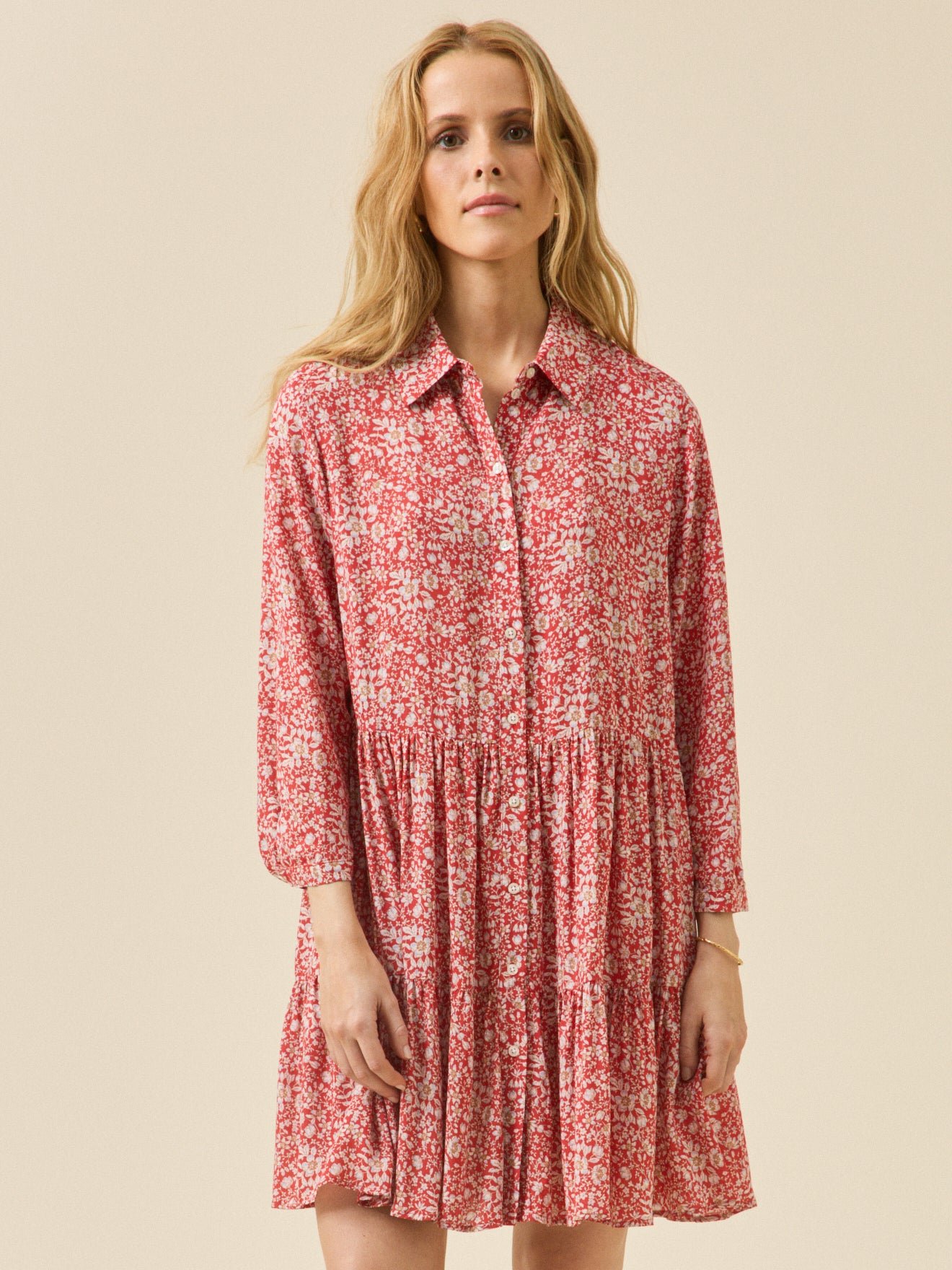 Women's short, ruffled dress made with Liberty fabric - The Limited Collection