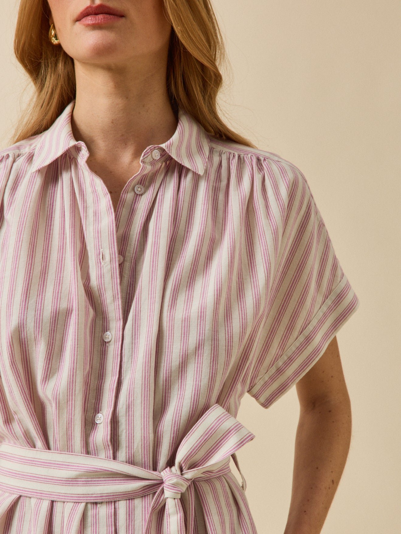 Women's striped sleeveless dress - Image 3