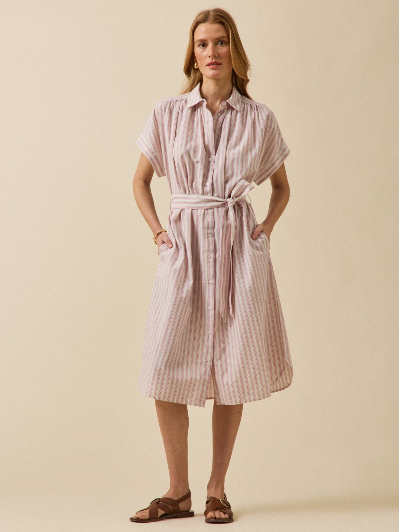 Women's striped sleeveless dress - Image 6