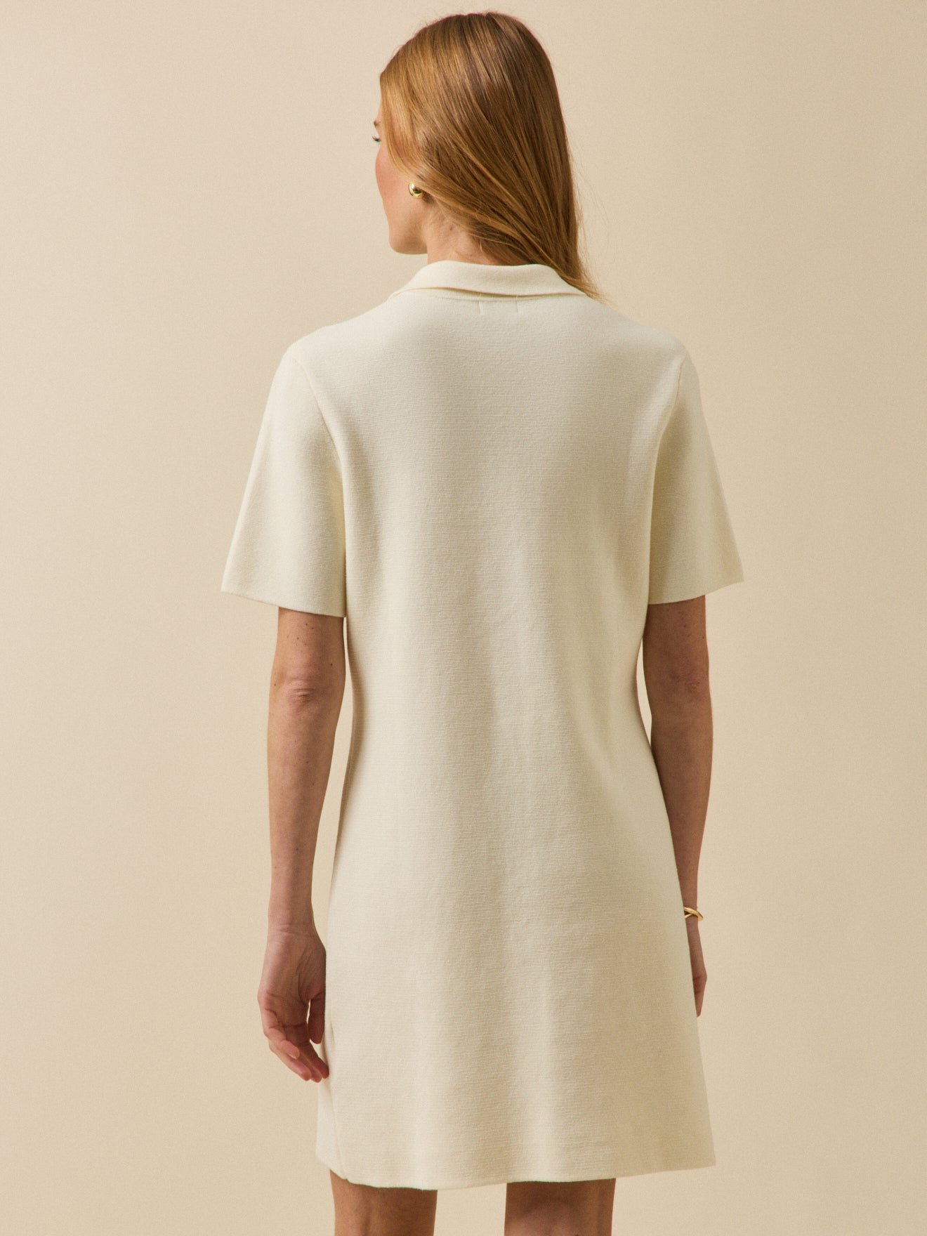 Women's short Milano knit polo-shirt dress - Image 2