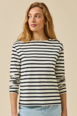Women's sailor-stripe organic cotton T-shirt