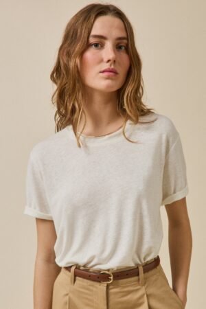 Women's linen and viscose T-shirt