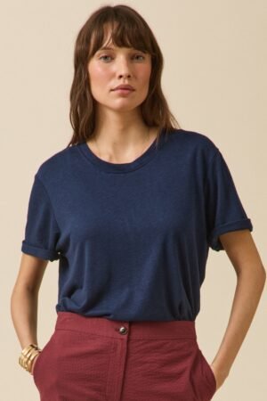 Women's linen and viscose T-shirt
