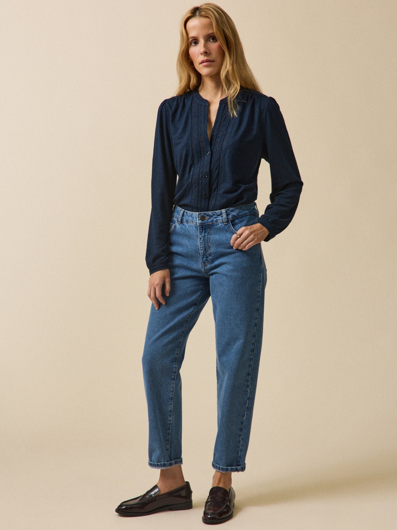 T-shirt dentelle lin et viscose femme - Image 4