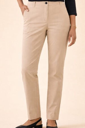 Pantalon cigarette satin de coton femme Eve