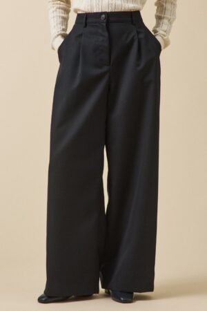 Women's wide-leg cool wool Agnes trousers