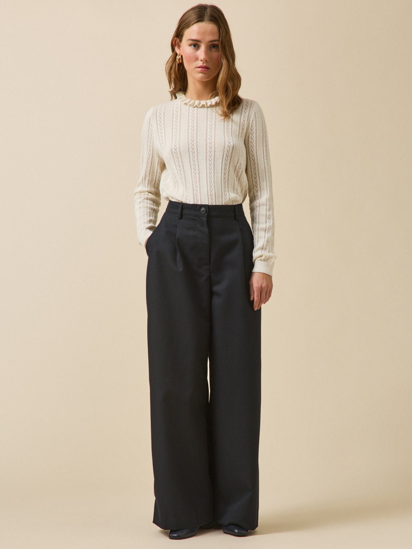 Women's wide-leg cool wool Agnes trousers - Image 5