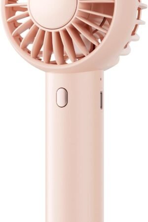 Mini Portable Fan, Small and Powerful, Cute Design 3 Speed Personal Handheld fan and Desktop with Base, Lightweight USB Rechargeable for Travel Lash Makeup Girl Women Summer Gift Pink