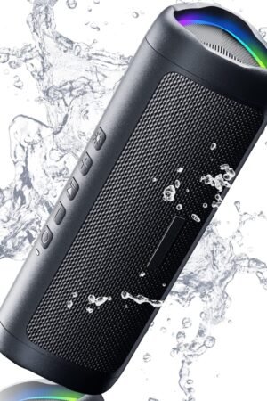 Bluetooth Speaker with HD Sound, Portable Wireless, IPX5 Waterproof, Up to 20H Playtime, TWS Pairing, BT5.3, for Home/Party/Outdoor/Beach, Electronic Gadgets, Birthday Gift (Black)