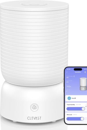 Humidifiers for Bedroom - Smart 1 Gal Cool Mist Top Fill Humidifier with Essential Oil Diffuser, Quiet Operation for Baby Nursery, Home, Office, Room, Compatible with Alexa/Google Assistant