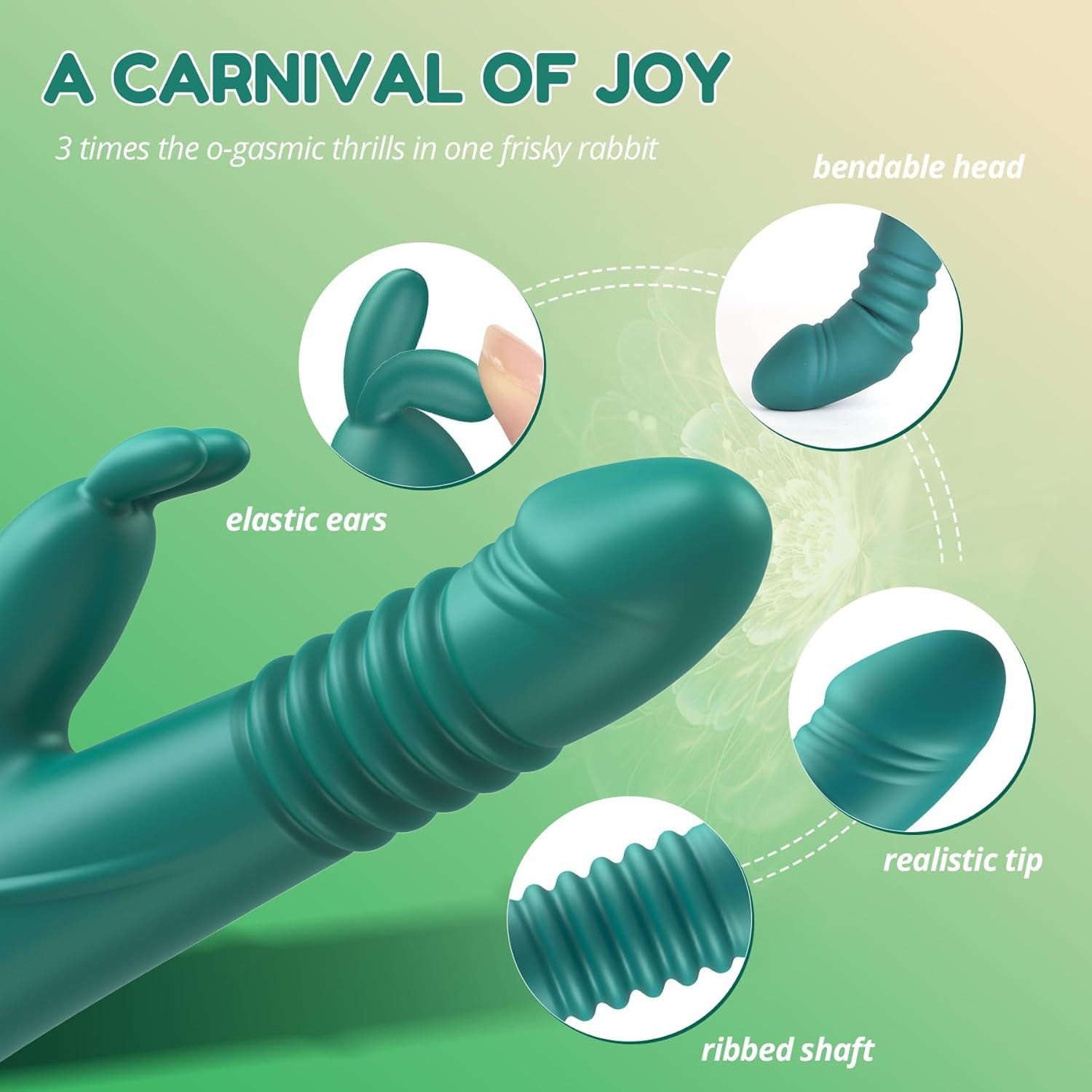 Thrusting Vibrator Rabbit Sex Toy - Vibrators Thrusting Dildo Female Adult Toys, Vibrater Dildos with G Spot & Clitoral Stimulator, Sexual Pleasure Tools for Women, Vibradores Consoladores - Image 7