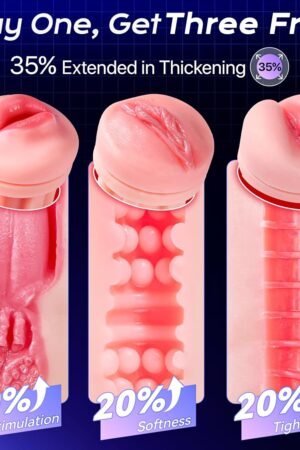 Male Masturbator Sex Toys for Men - 3 Sleeves AI Sync Pocket Pussy Penis Pump with 9 Sucking & 9 Vibrating, APP Adult Toys Mens Sex Toy, Colorful Lighting Stroker Machine Erotic Massage Kits
