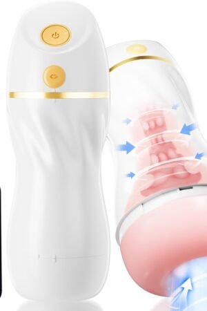 AI Interactive Sucking Male Masturbators - 7 Vibration & Suction Hands Free Pocket Pussy Male Stroker with 3D Realistic Textured, Blowjob Toy Penis Pump Adult Male Sex Toys for Men Sex Machine