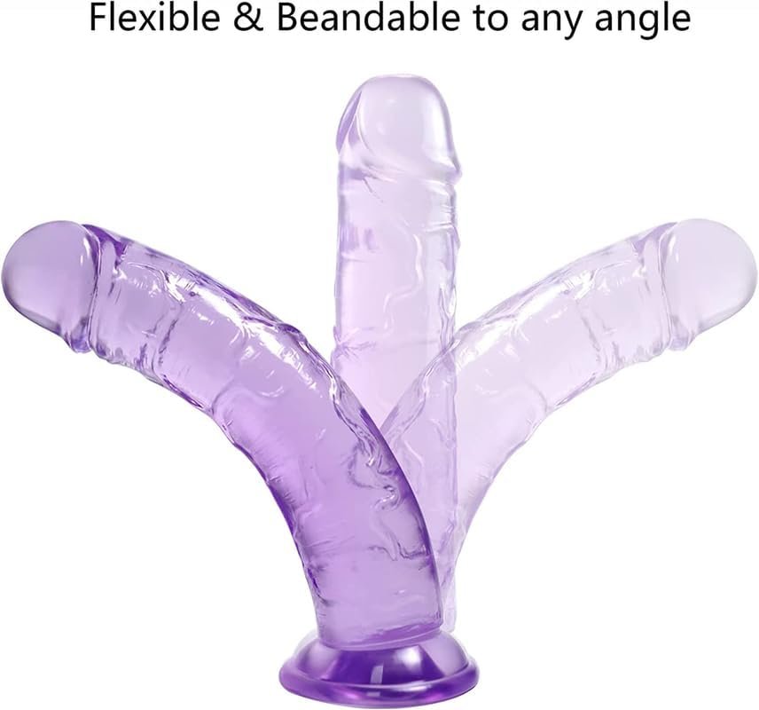 Anal Dildo - Realistic Jelly Suction Cup Dildo, Waterproof Cock Veined G Spot Dildo Dong for Women Pleasure, Body Safe Real Feel Dildo Anal Sex Toy for Hands-Free Play - Image 5