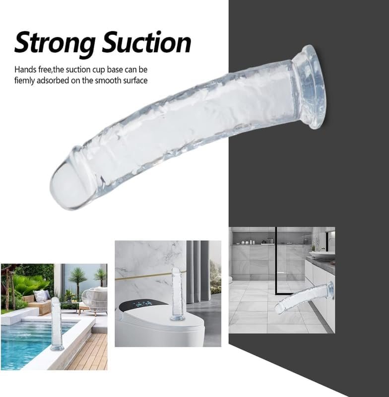 Anal Dildo - Realistic Jelly Suction Cup Dildo, Waterproof Cock Veined G Spot Dildo Dong for Women Pleasure, Body Safe Real Feel Dildo Anal Sex Toy for Hands-Free Play - Image 4