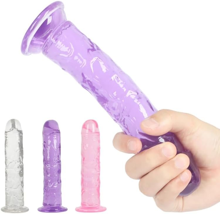 Anal Dildo - Realistic Jelly Suction Cup Dildo, Waterproof Cock Veined G Spot Dildo Dong for Women Pleasure, Body Safe Real Feel Dildo Anal Sex Toy for Hands-Free Play - Image 3