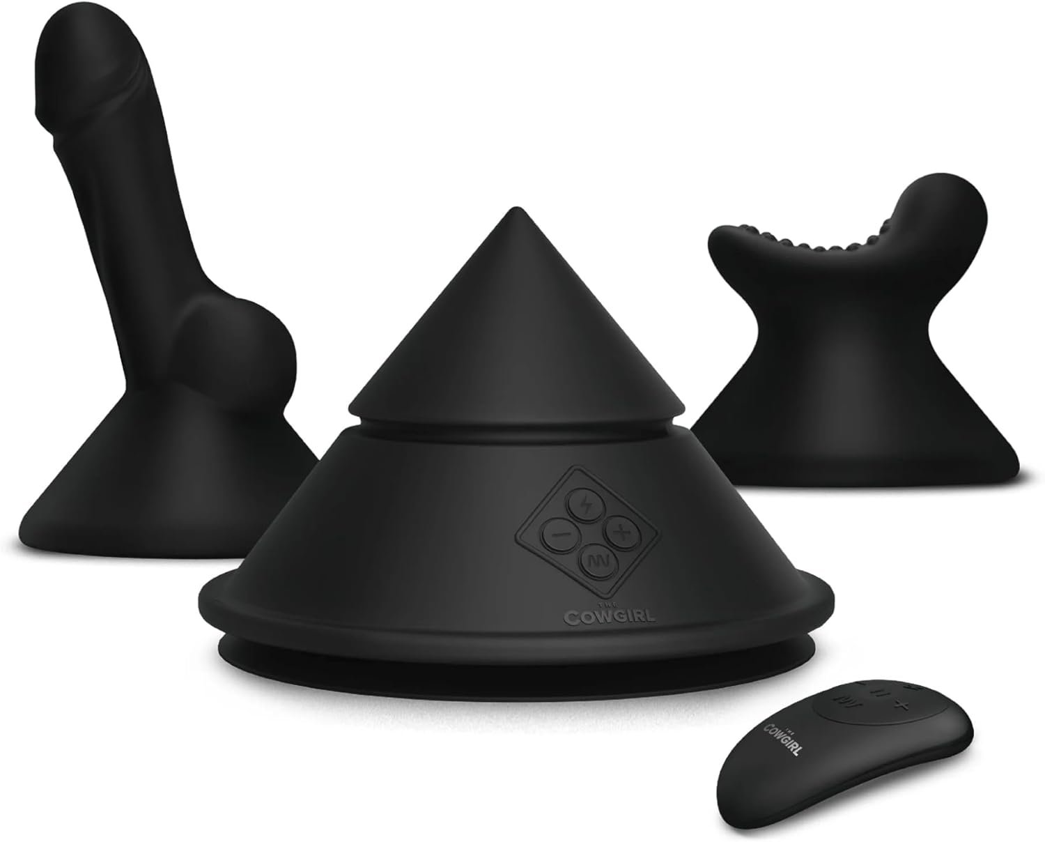 The Cowgirl Cone Vibrator Sex Machine Remote or App Control with 2 Attachments, Rechargable, Waterproof, Vibrator Adult Toys