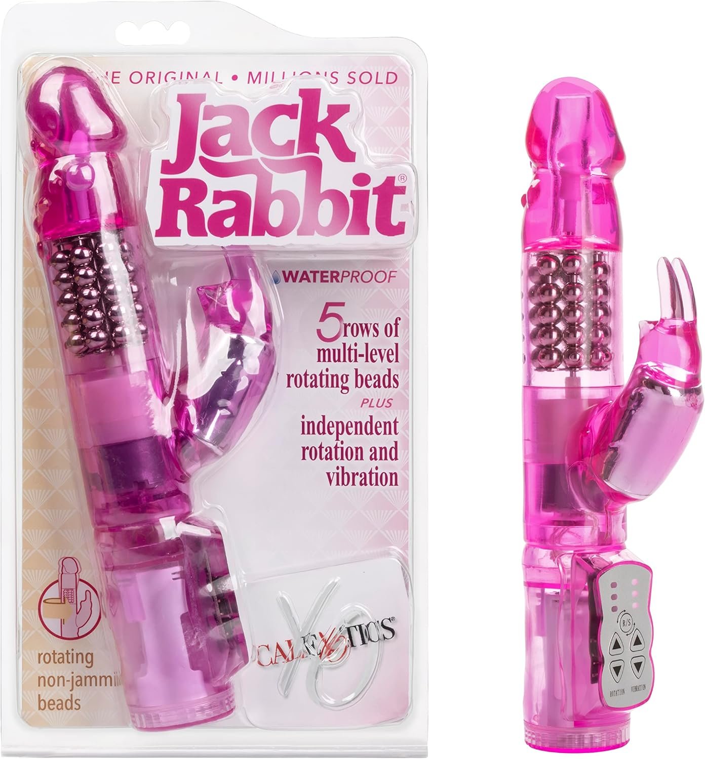 alExotics Waterproof Jack Rabbit – Rabbit Vibrator With Rotating Shaft – Vibe Sex Toys for Couples – Adult Clitoral & G Spot Massager – Pink