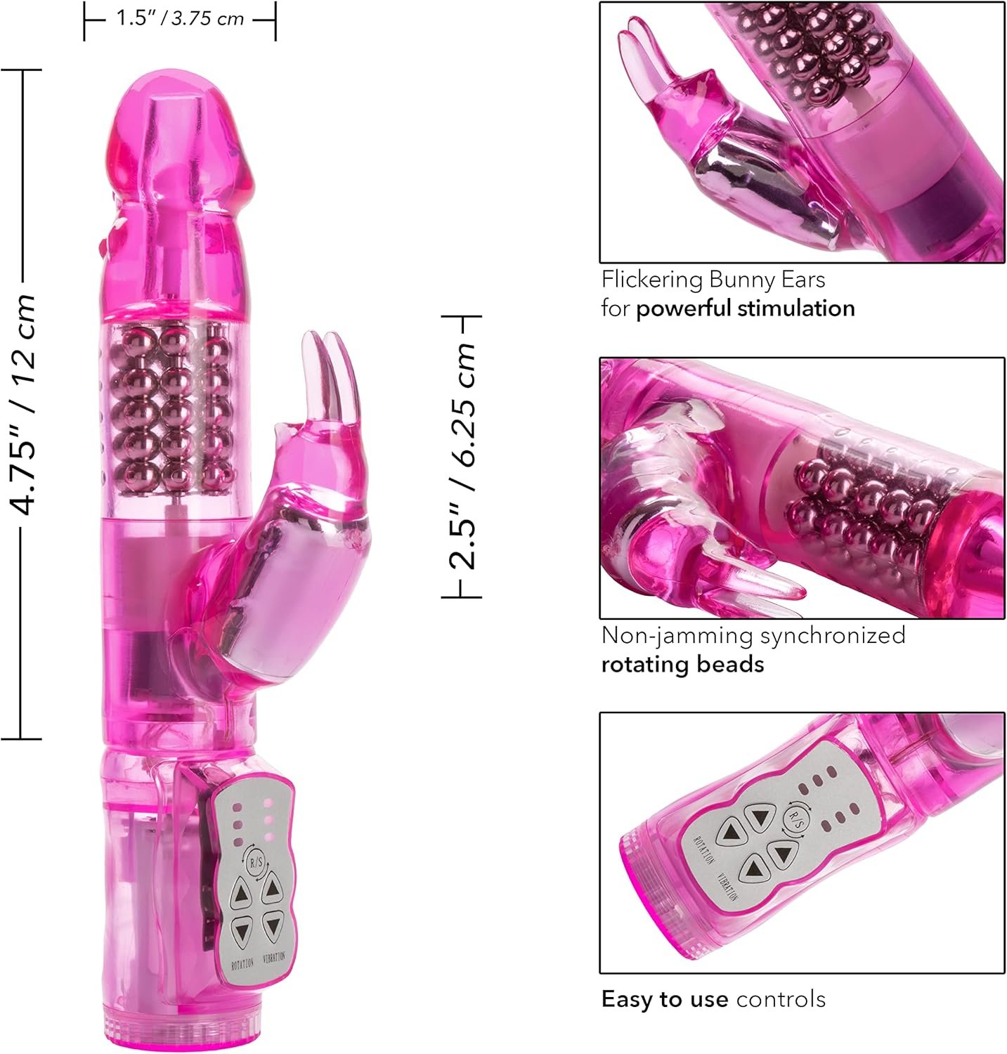 alExotics Waterproof Jack Rabbit – Rabbit Vibrator With Rotating Shaft – Vibe Sex Toys for Couples – Adult Clitoral & G Spot Massager – Pink - Image 6