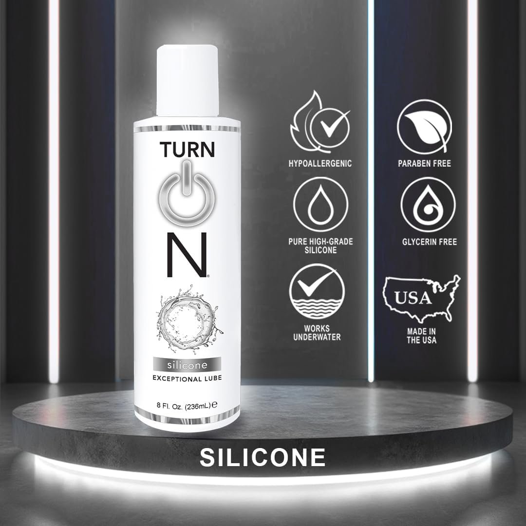 Turn On Silicone-Based Premium Personal Lubricant | Long Lasting Performance, Ultra Slick & Silky Smooth, Condom Safe Lube for Men, Women, and Couples, 8 fl oz - Image 4