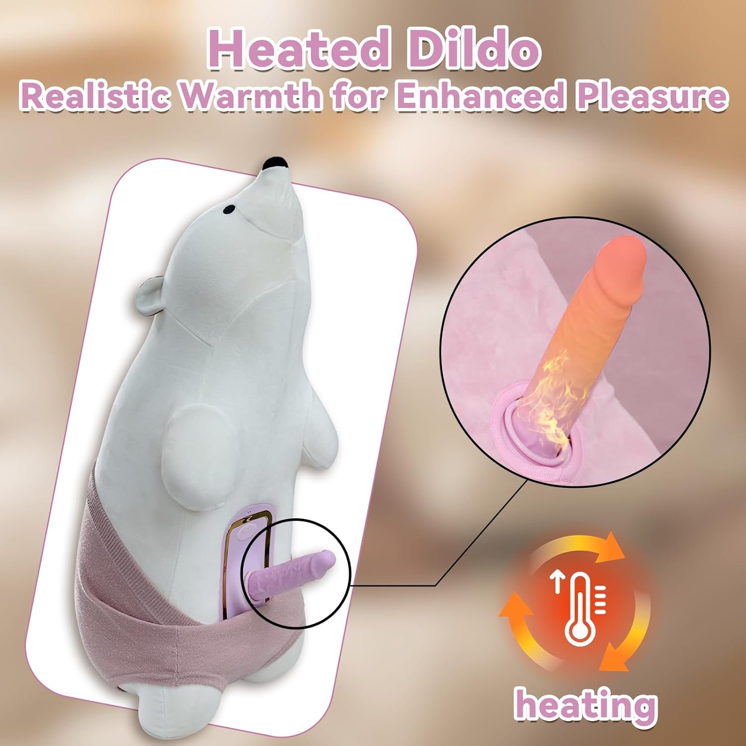 Bear Plush Dildo Sex Machine, Automatic Thrusting Dildo Vibrator Bear Pillow for Women Sex, Adult Sex Toy Pillow with Heating Function - Image 5
