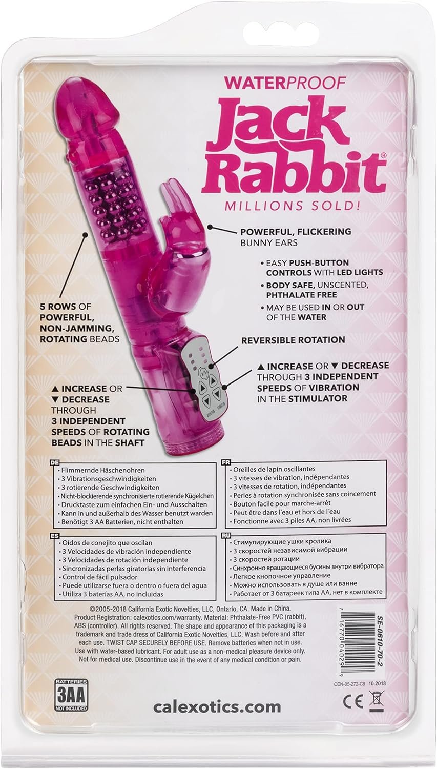 alExotics Waterproof Jack Rabbit – Rabbit Vibrator With Rotating Shaft – Vibe Sex Toys for Couples – Adult Clitoral & G Spot Massager – Pink - Image 4