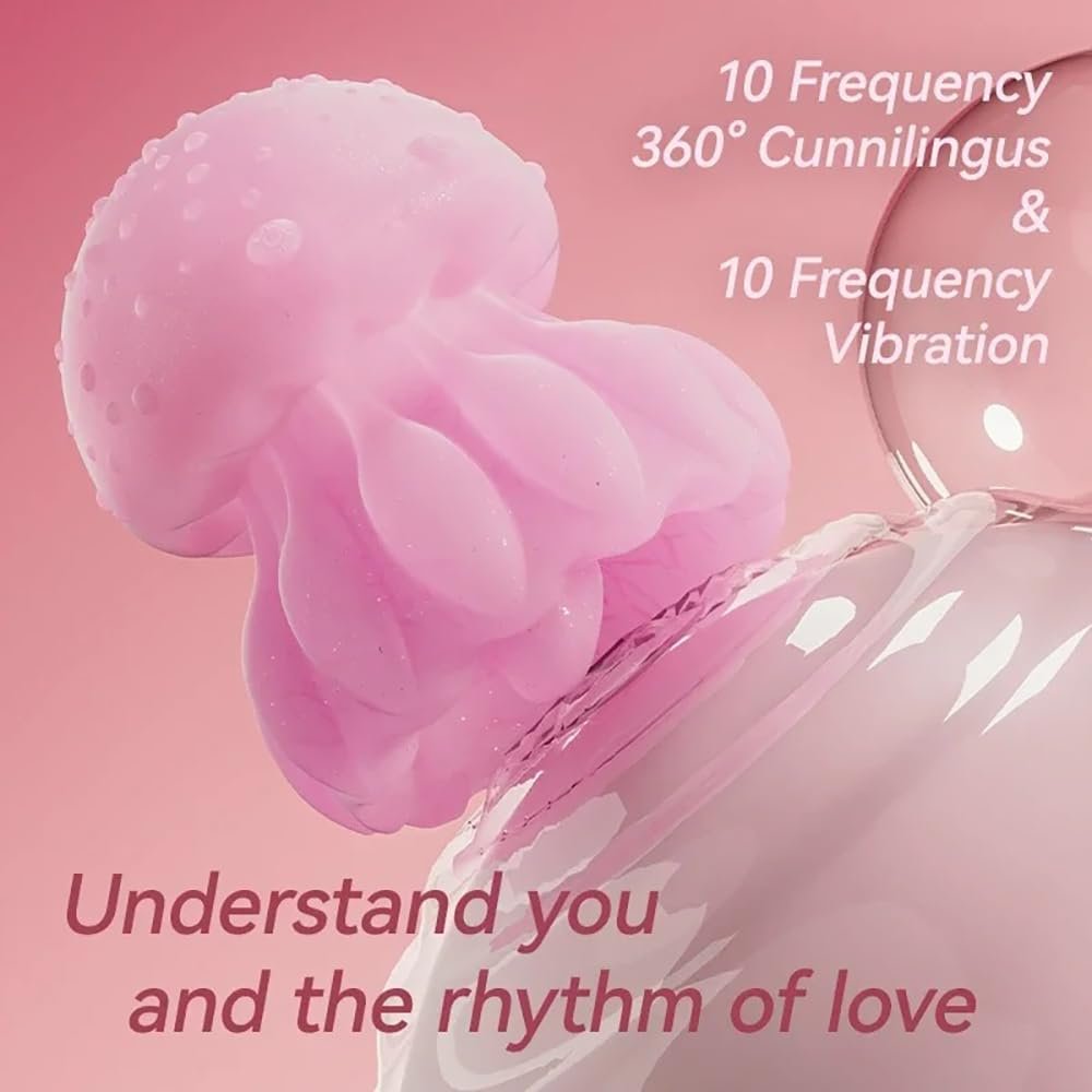 Rainbow LED Jellyfish Tongue Vibrator - 10 Licking & 10 Vibration Modes Clit Sucker, Quiet Adult Toy with Night Light, Waterproof Sex Toy for Women - Image 8