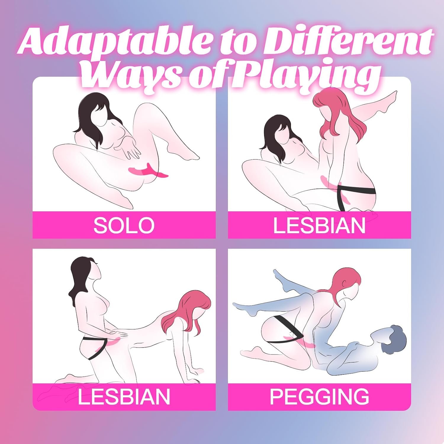 Strap On Dildo Harness Lesbian Adult Sex Toys & Games Vibrator, APP Adult Toys Dildos with 9 Vibrations G Spot Clit Stimulation Wearable Vibrators, Strapon Vibradores Couples Women Sex Toys Vibrating - Image 5