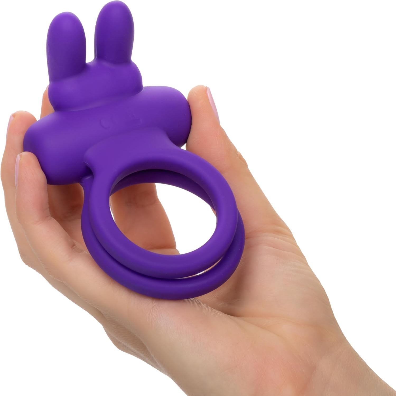 CalExotics Silicone Rechargeable Dual Rockin’ Rabbit Enhancer, Vibrating Cock Ring for Couple Adult Sex Toy Purple - Image 4