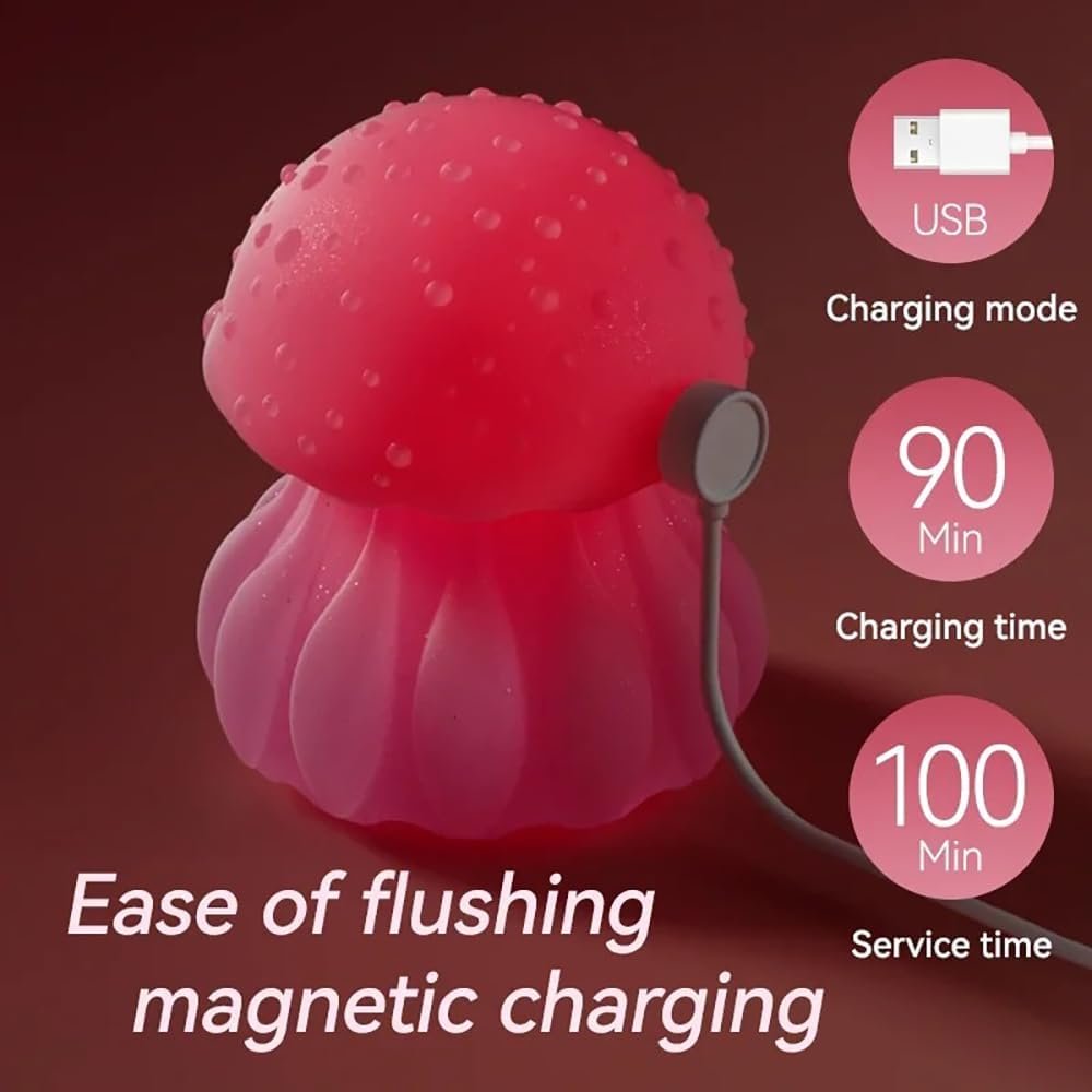 Rainbow LED Jellyfish Tongue Vibrator - 10 Licking & 10 Vibration Modes Clit Sucker, Quiet Adult Toy with Night Light, Waterproof Sex Toy for Women - Image 7