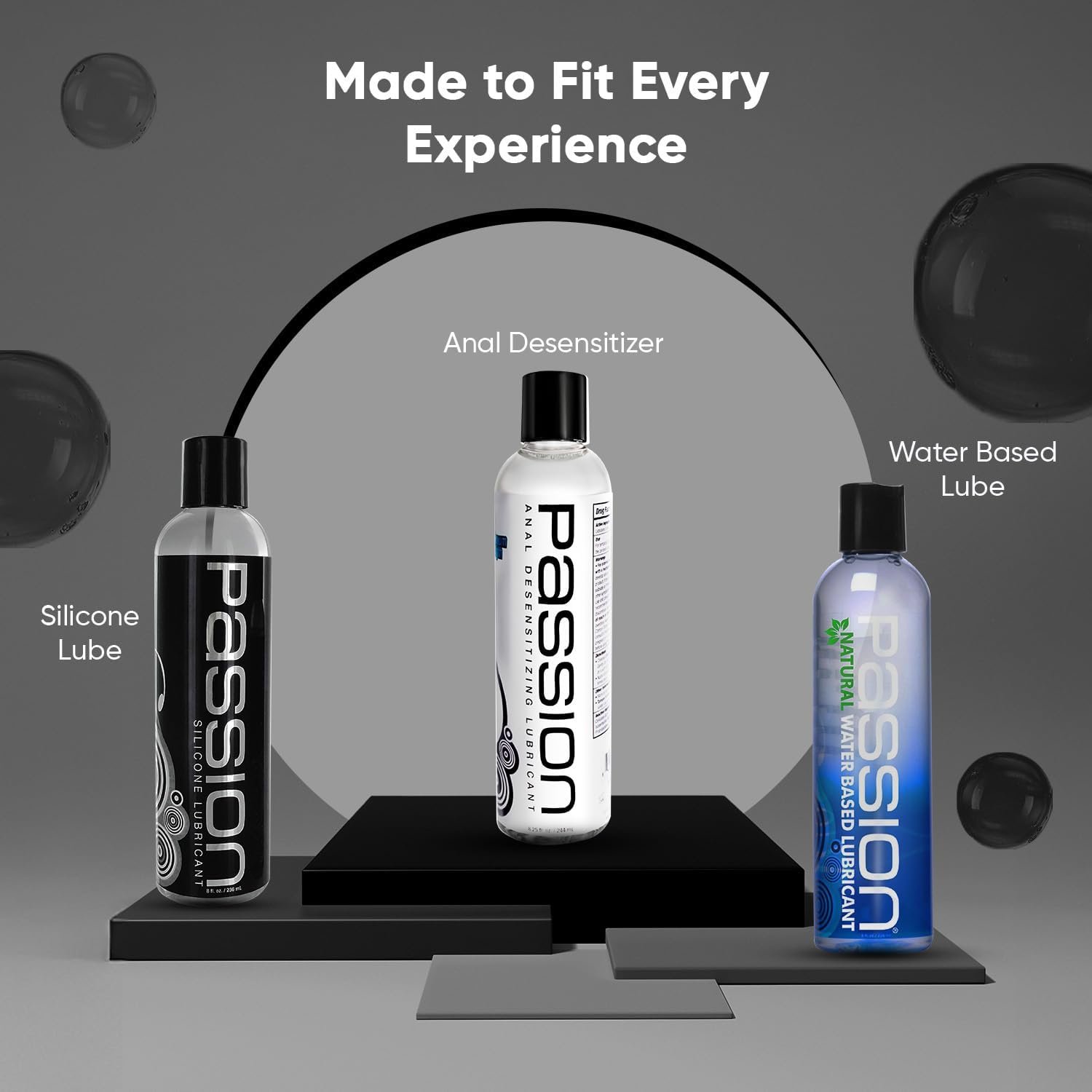 Passion Anal Desensitizing Lube, 8.25 Fl Oz - Maximum StrengthNatural Water-Based Lubricant for Comfortable Use, Long-Lasting Formula, Non-Staining & Easy to Clean - Image 3
