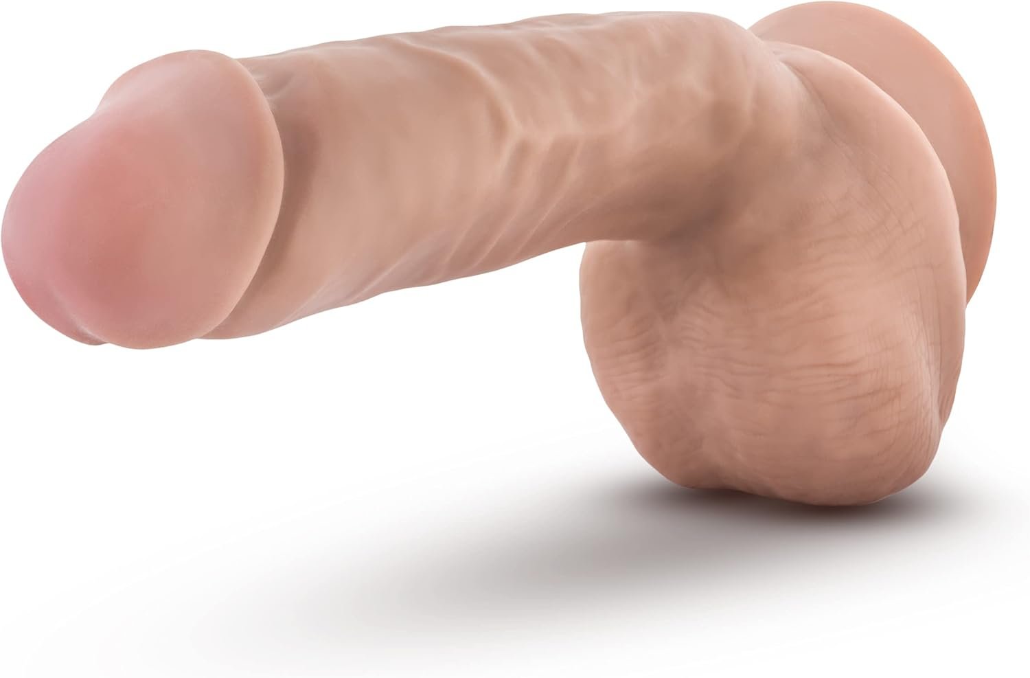 Blush Dr. Skin Glide 8.5” Self-Lubricating Dildo w/Balls - Realistic Lifelike Cock for Men & Women, Strong Suction Cup Harness Compatible, Soft TPE Real Feel Long Thick Anal & Vaginal Sex Toy Vanilla - Image 2